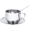 Zestaw kubek do kawy espresso z łyżką i spodkiem ze stali nierdzewnej 120ml [13250000466]